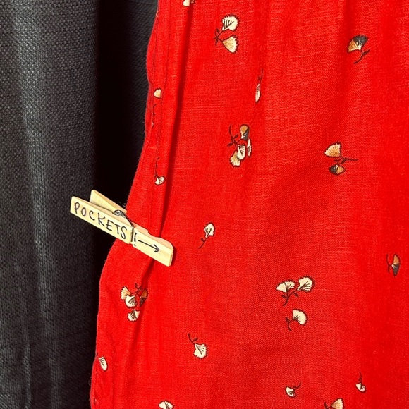 GOODTHREADS Red Flutter-Sleeve Dress with Pockets Size Medium s19 - Picture 6 of 8
